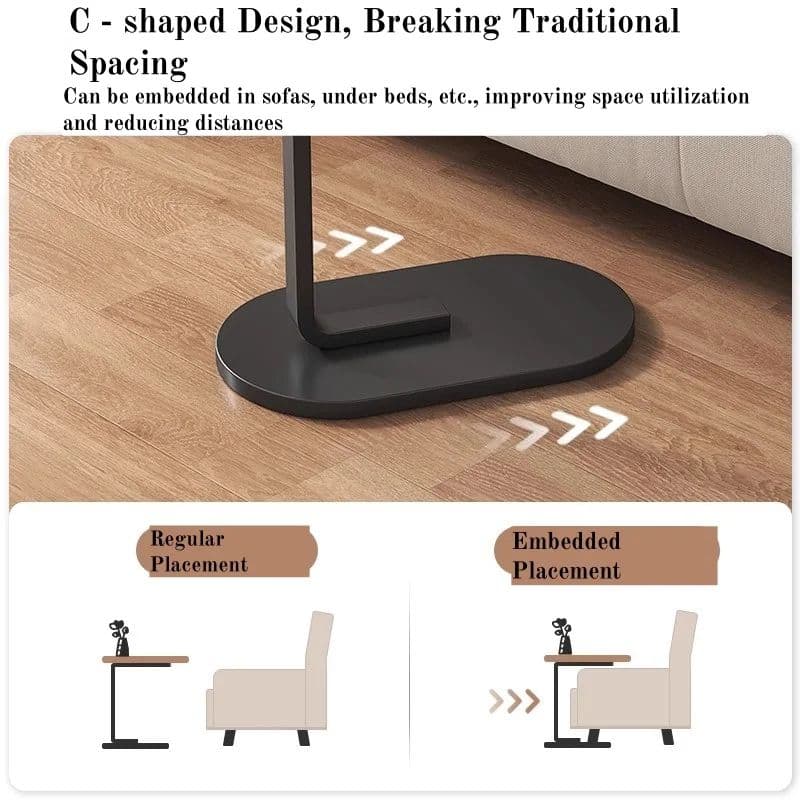 Adjustable Height Modern Laptop Table, 360° Rotating C-Shaped Side Table, Perfect for Sofa image 2