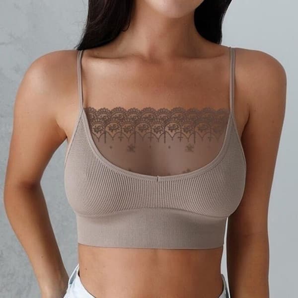Intimates Lace Patchwork Bra Crop Tops image 2