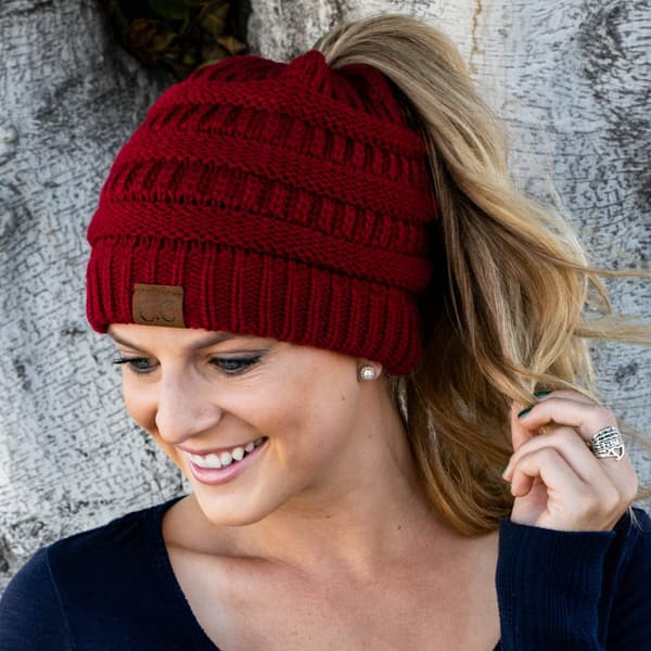 Soft Knit Ponytail Beanie image 10