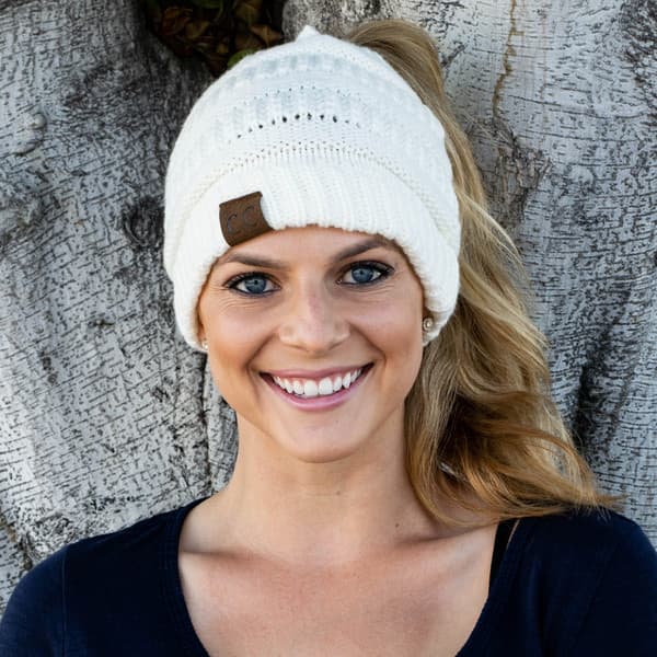Soft Knit Ponytail Beanie image 3