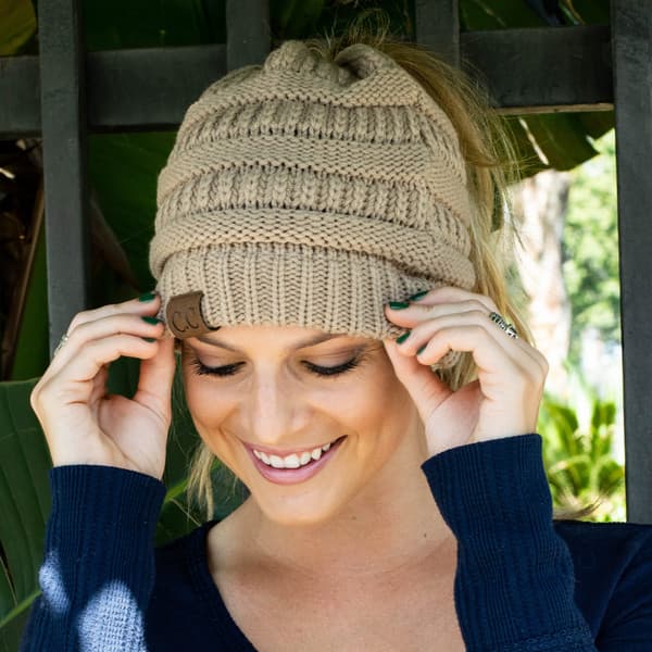 Soft Knit Ponytail Beanie image 6