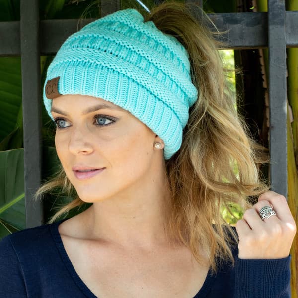 Soft Knit Ponytail Beanie image 5