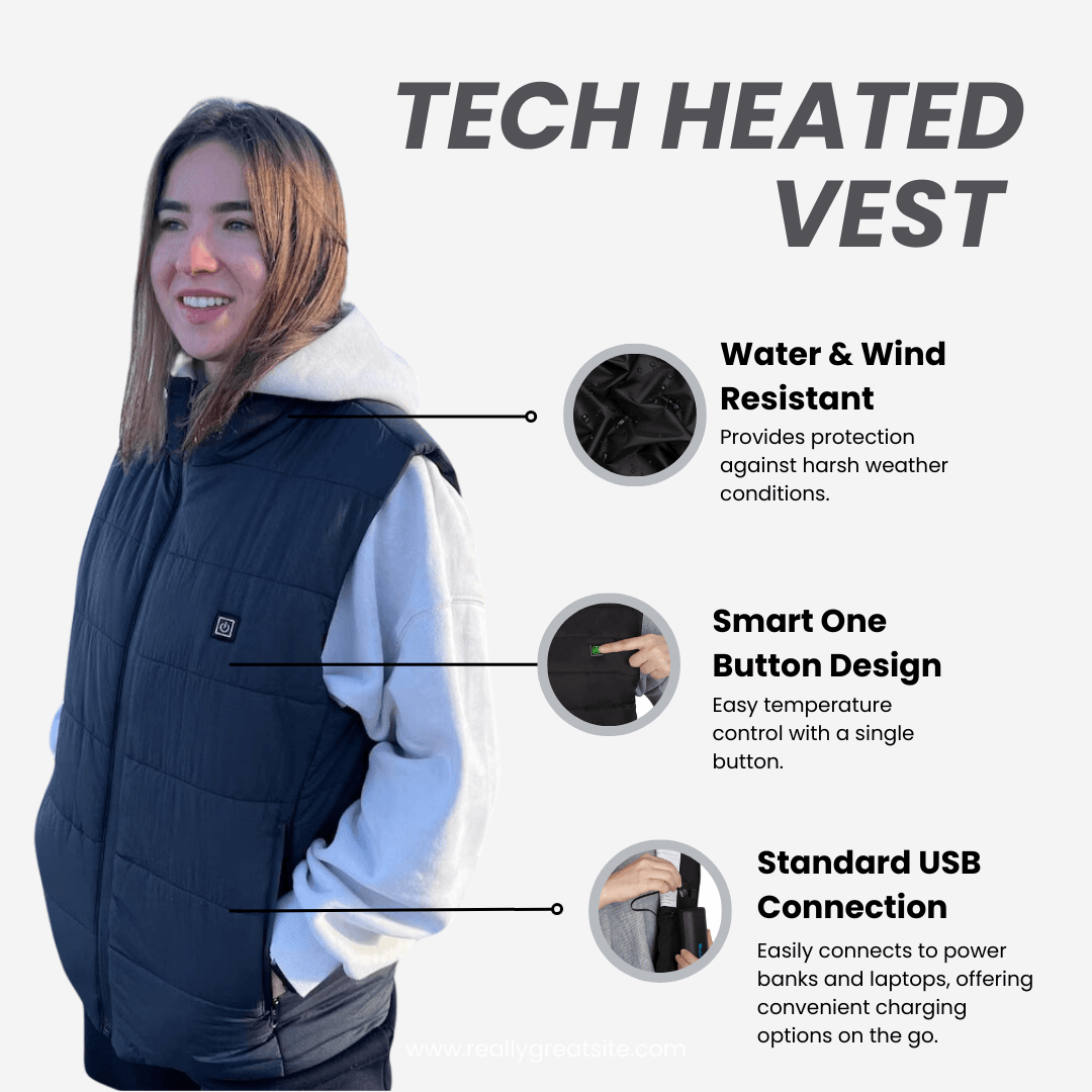 Tech Heated Unisex Vest with 3 Heat Levels & Quick Warm-Up image 2