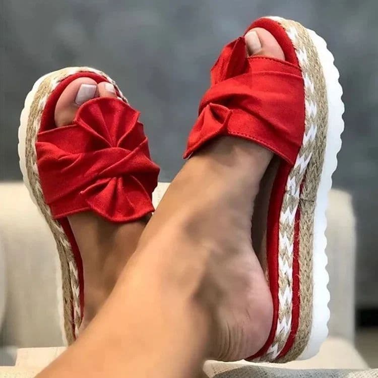 Women Casual Daily Comfy Bowknot Slip-On Sandals, Elegant Summer Shoes for Every Occasion