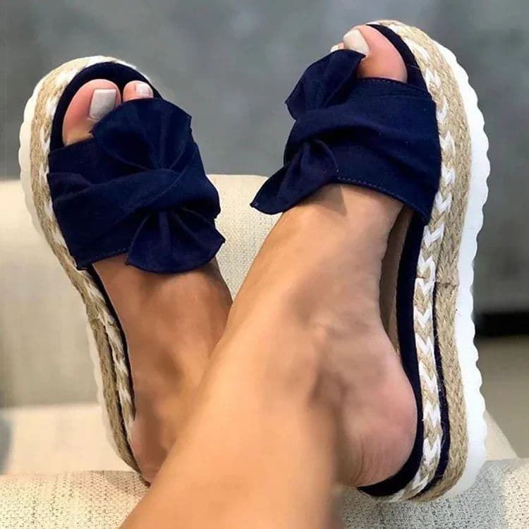 Women Casual Daily Comfy Bowknot Slip-On Sandals, Elegant Summer Shoes for Every Occasion image 2