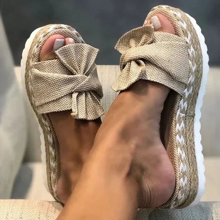 Women Casual Daily Comfy Bowknot Slip-On Sandals, Elegant Summer Shoes for Every Occasion image 6