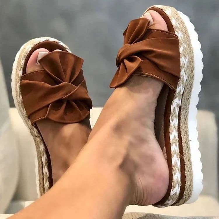 Women Casual Daily Comfy Bowknot Slip-On Sandals, Elegant Summer Shoes for Every Occasion image 7