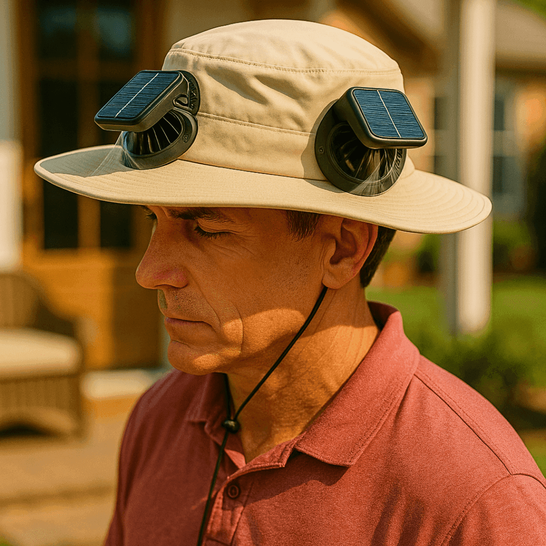 Outdoor Solar Wide Brimme Sun Hat With Fan