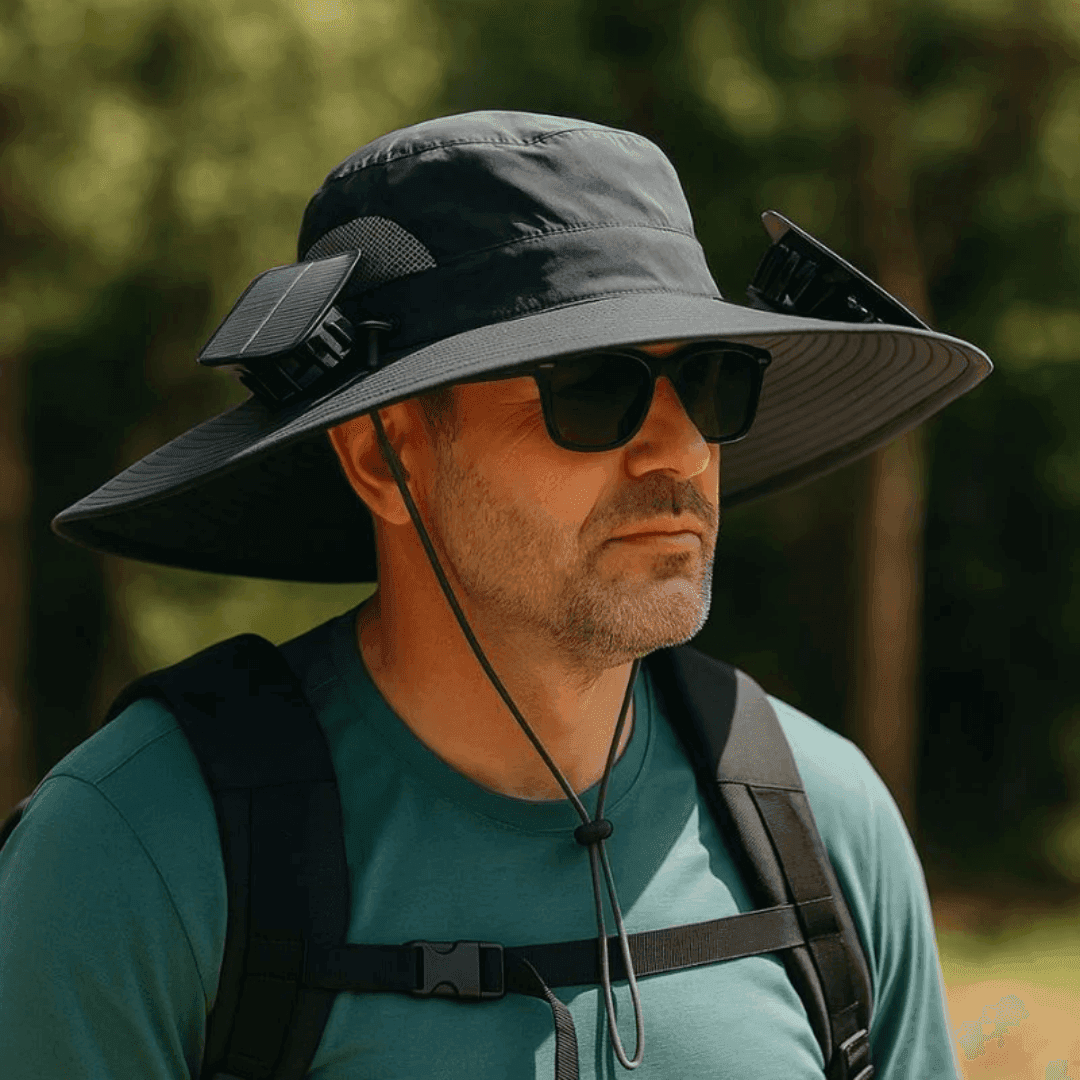 Outdoor Solar Wide Brimme Sun Hat With Fan image 9