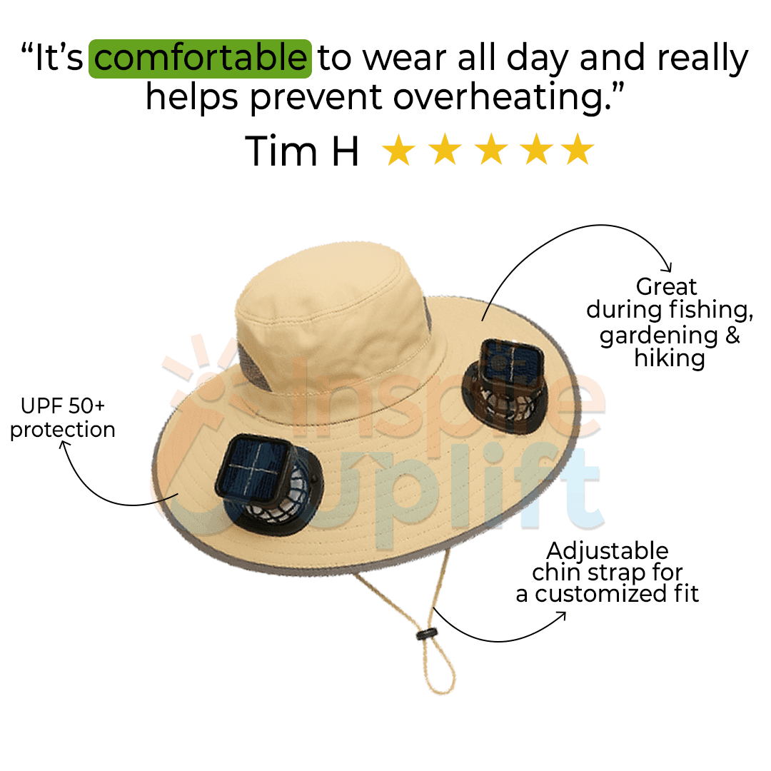 Outdoor Solar Wide Brimme Sun Hat With Fan image 2