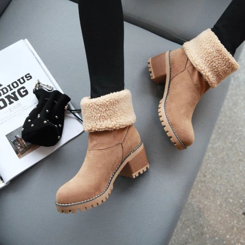 Women's Block Heel Snow Boots | Warm & Stylish - Perfect Winter Gift image 2