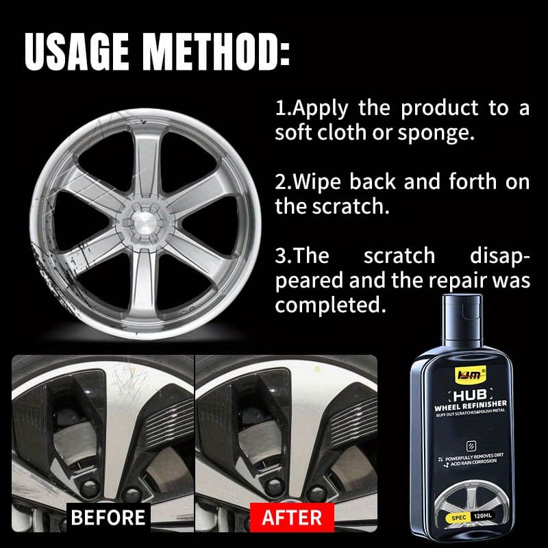 Car Hub Repair Kit, Deep Graphene Coating to Eliminate Scratches, Rust & Discoloration, Alloy Wheel Restoration image 2