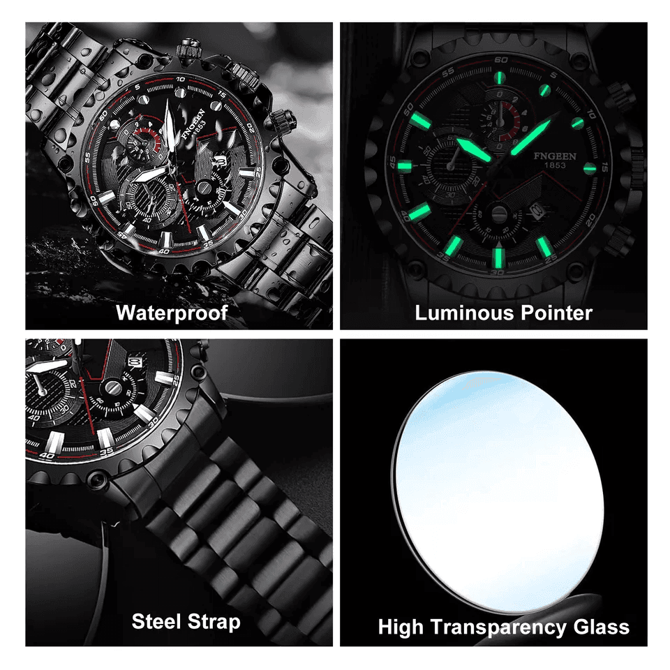 Waterproof Men's Watch Classic Stainless Steel Quartz Luminous Luxury Wristwatch for Business and Casual Wear image 4
