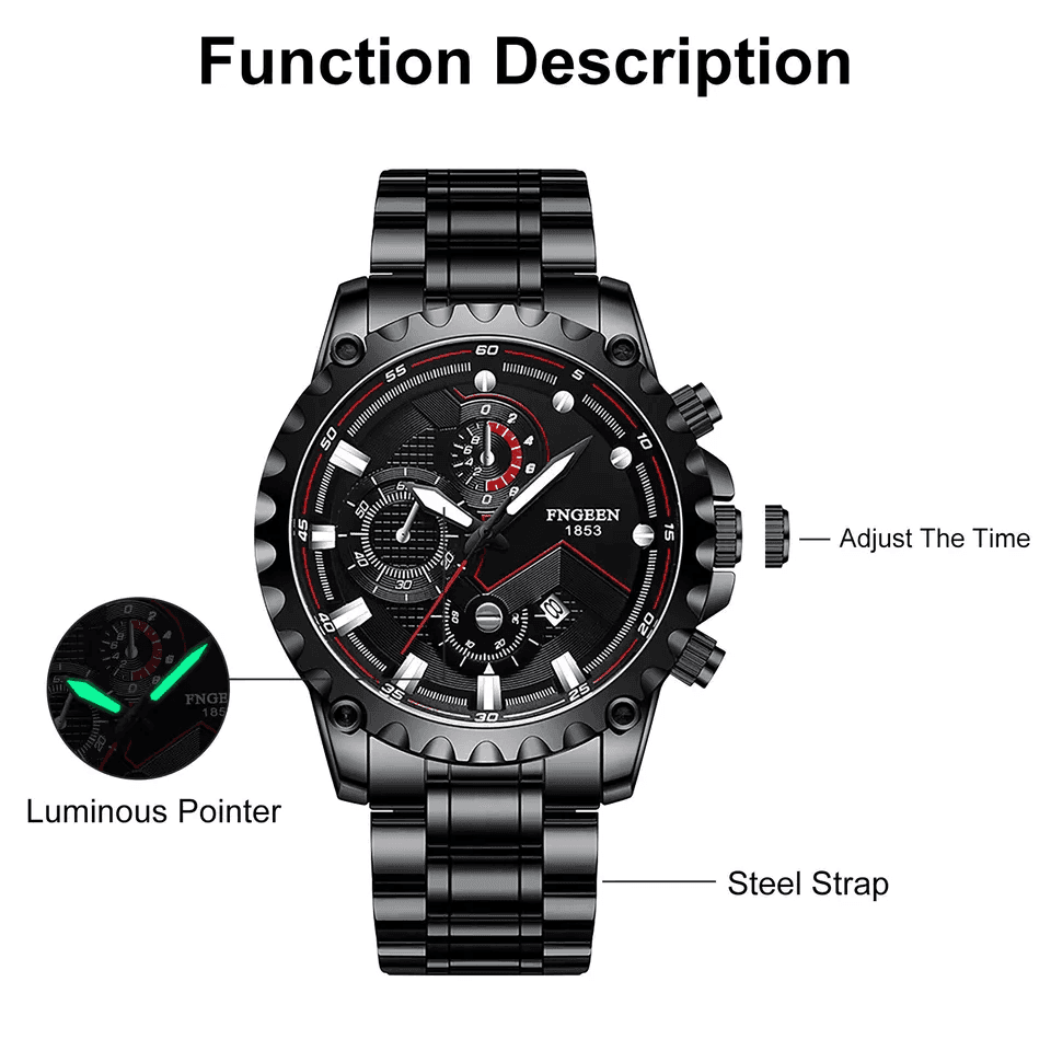 Waterproof Men's Watch Classic Stainless Steel Quartz Luminous Luxury Wristwatch for Business and Casual Wear image 6