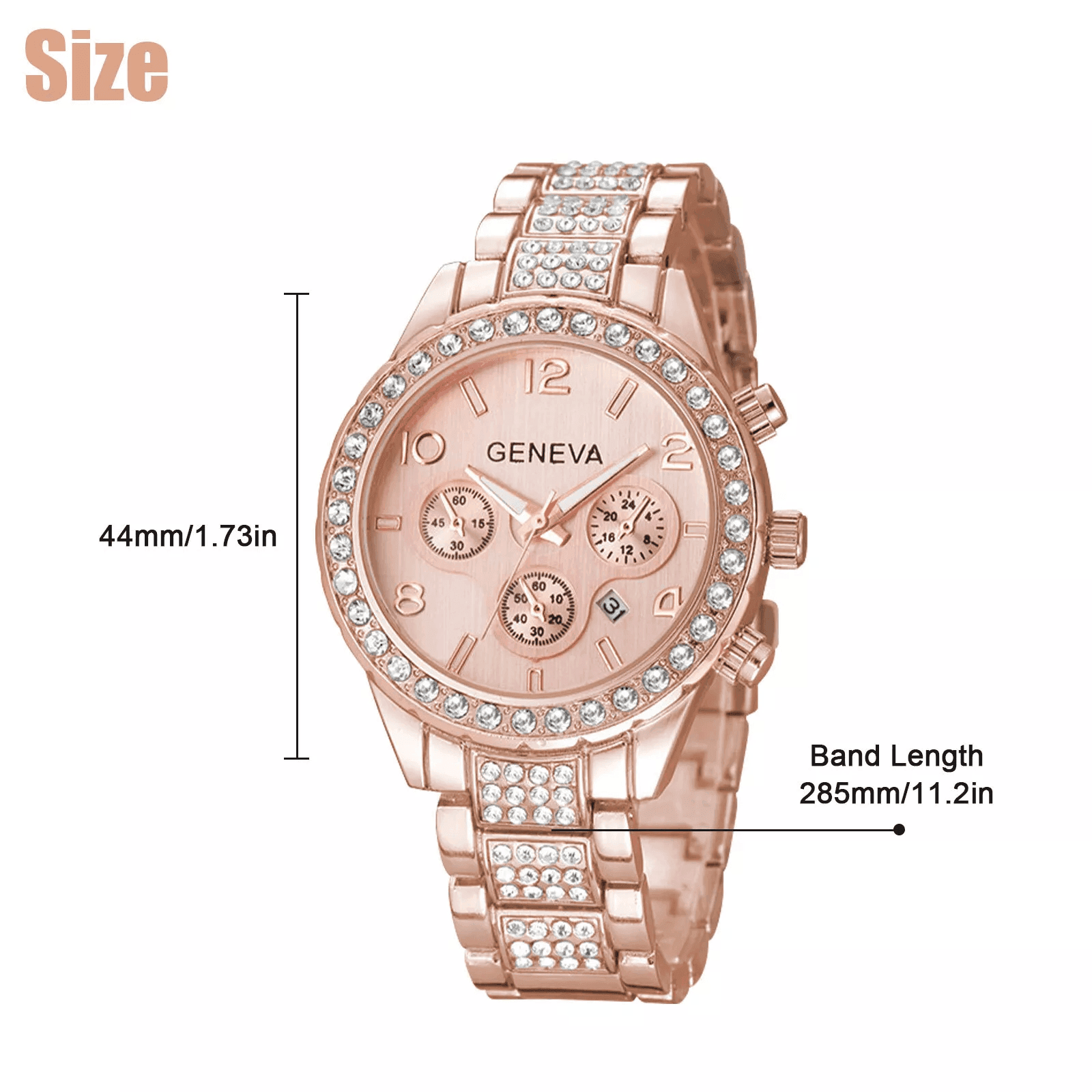 Waterproof Luxury Women's Watch Classic Stainless Steel Quartz Crystal Dial image 4