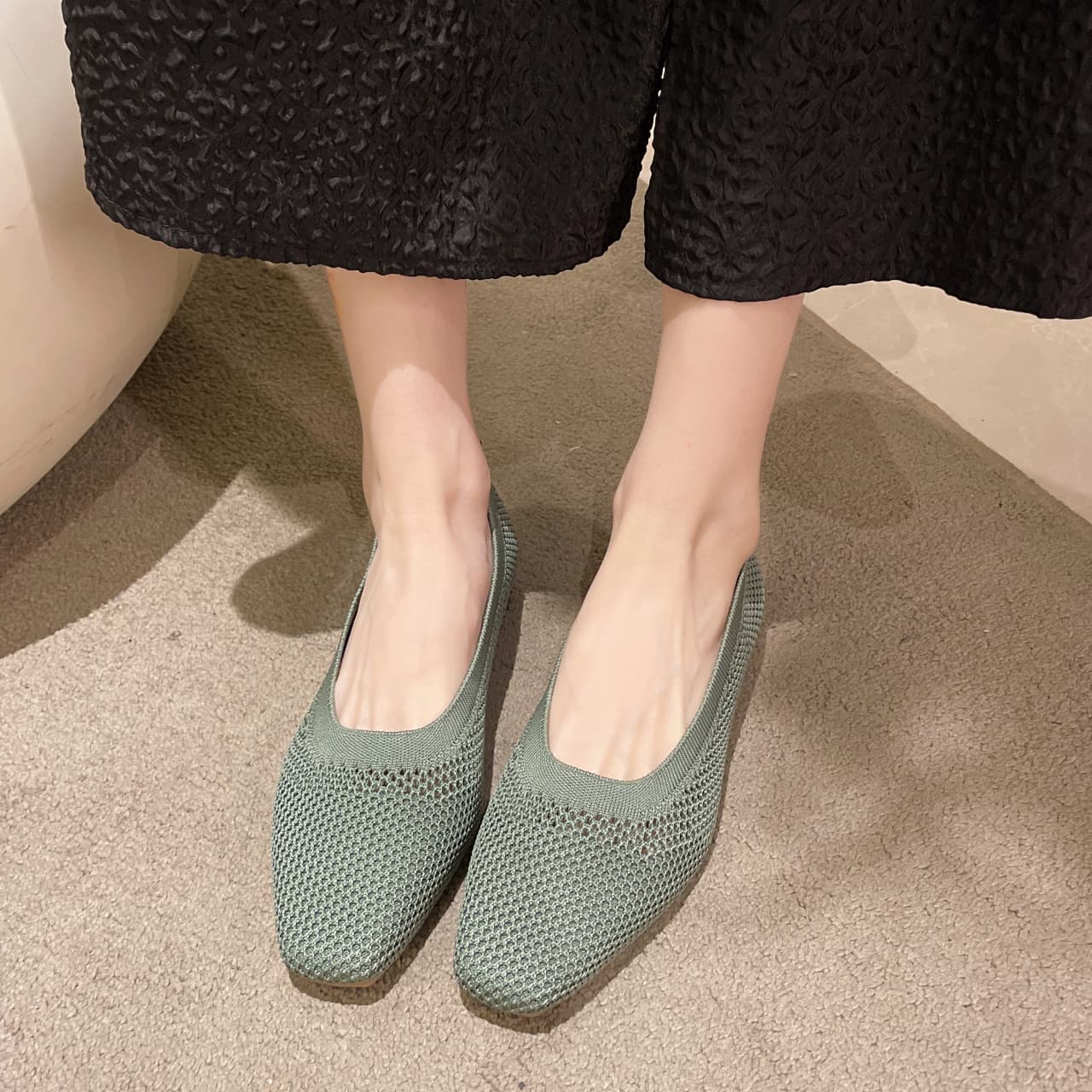 Breathable Mesh Fashion Flats for Women, Spring Summer Flat Shoes with Square Toe & Soft Sole image 6