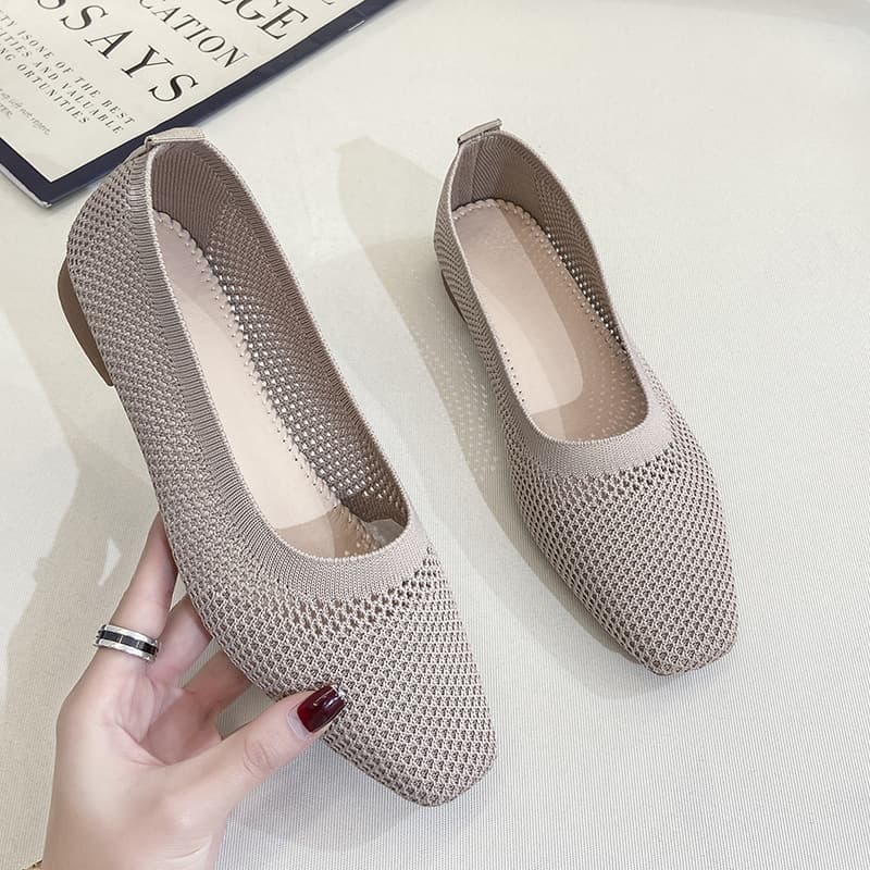 Breathable Mesh Fashion Flats for Women, Spring Summer Flat Shoes with Square Toe & Soft Sole image 10