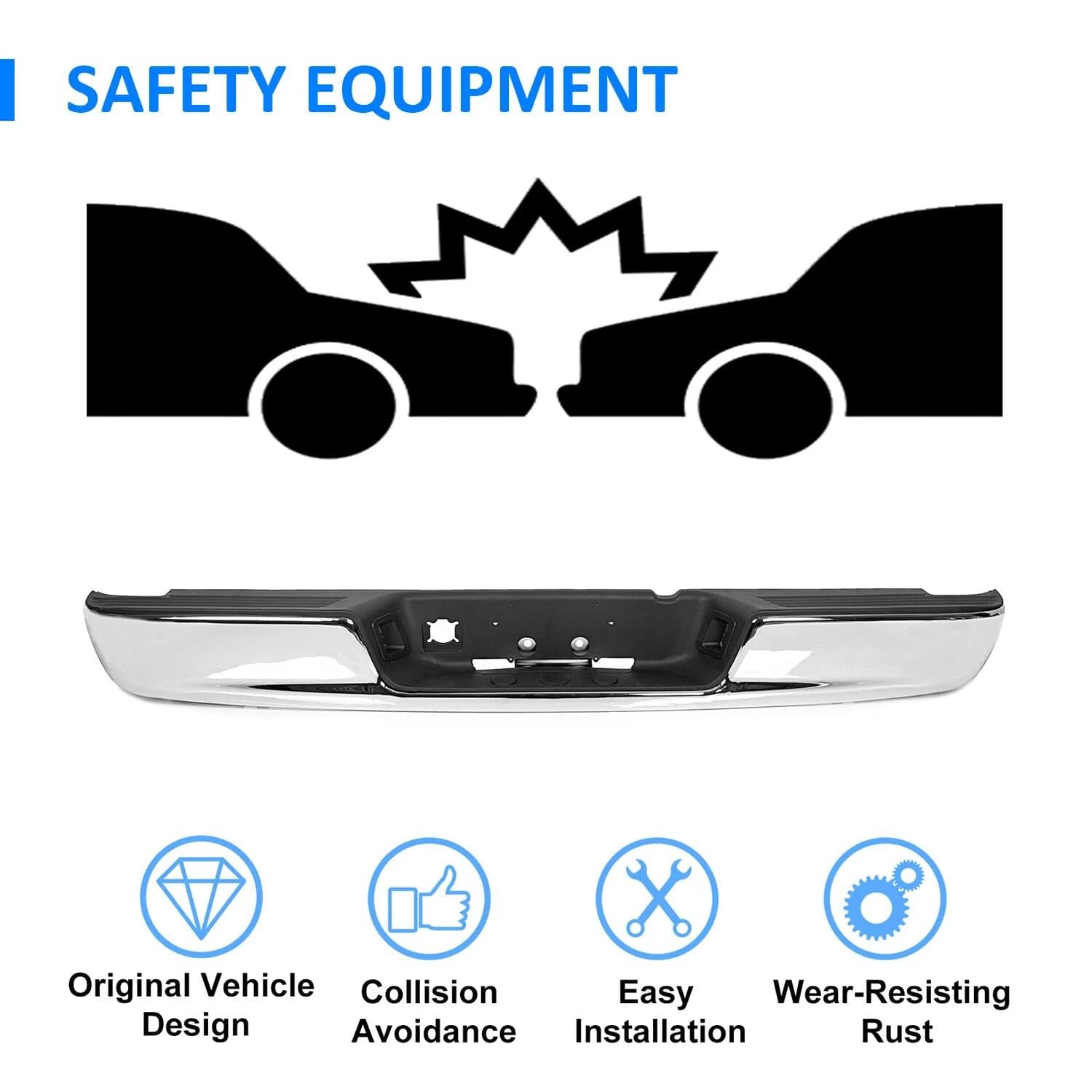 04-08 Dodge RAM 1500 2500 3500 HD Chrome Rear Step Bumper Assembly Heavy-Duty Steel Replacement image 7