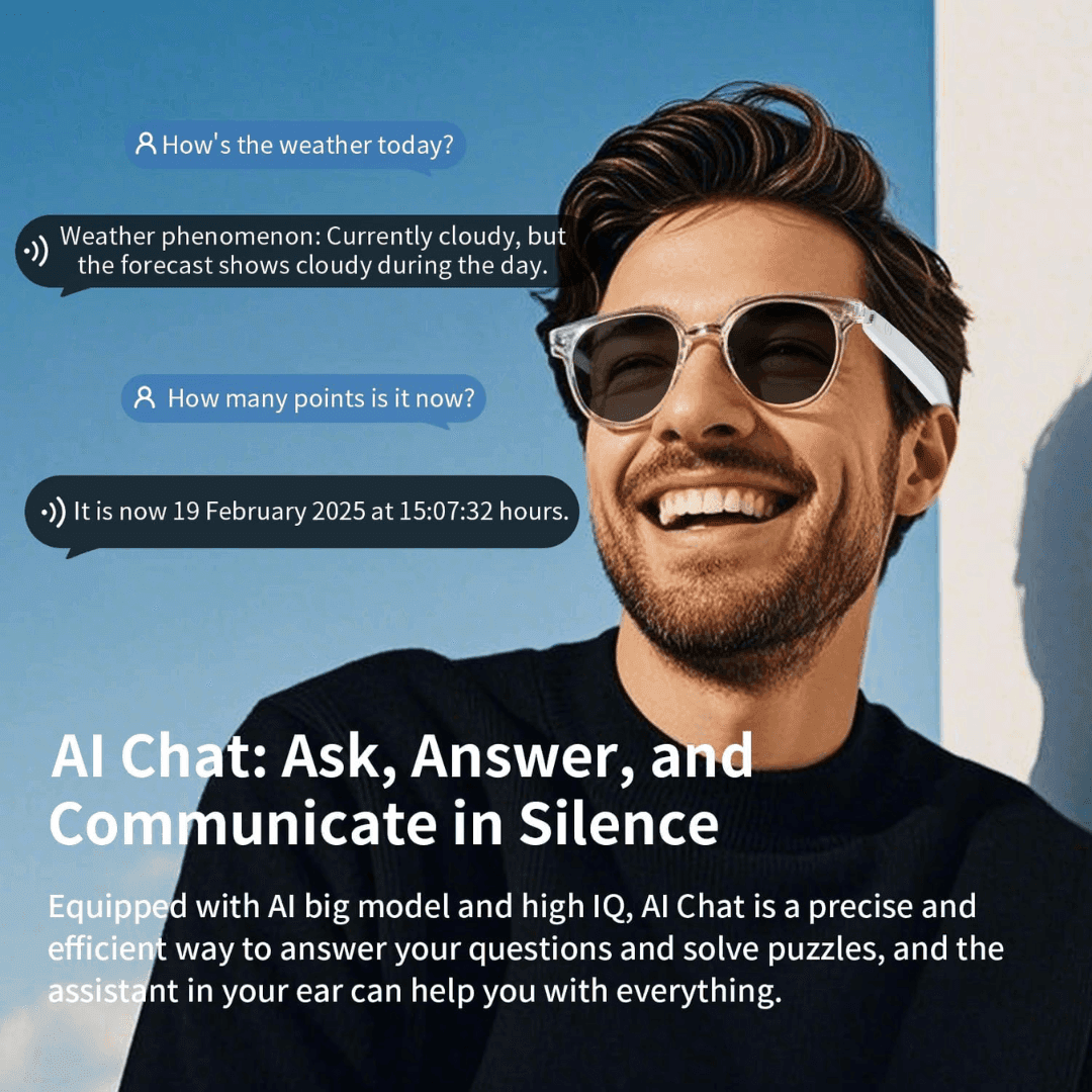 Unisex Smart Glasses with AI Translation Wireless Bluetooth Glasses for Real Time Language Interpretation image 2