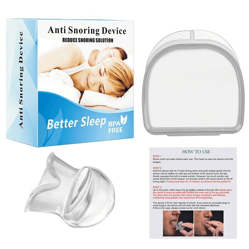 Medical Anti Snore Device Silicone Tongue Retainer for Better Sleep Quality image 4