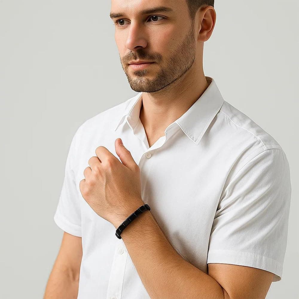 Hematite Bracelet for Men, Restore Confidence and Mental Clarity, Support T-Levels image 2