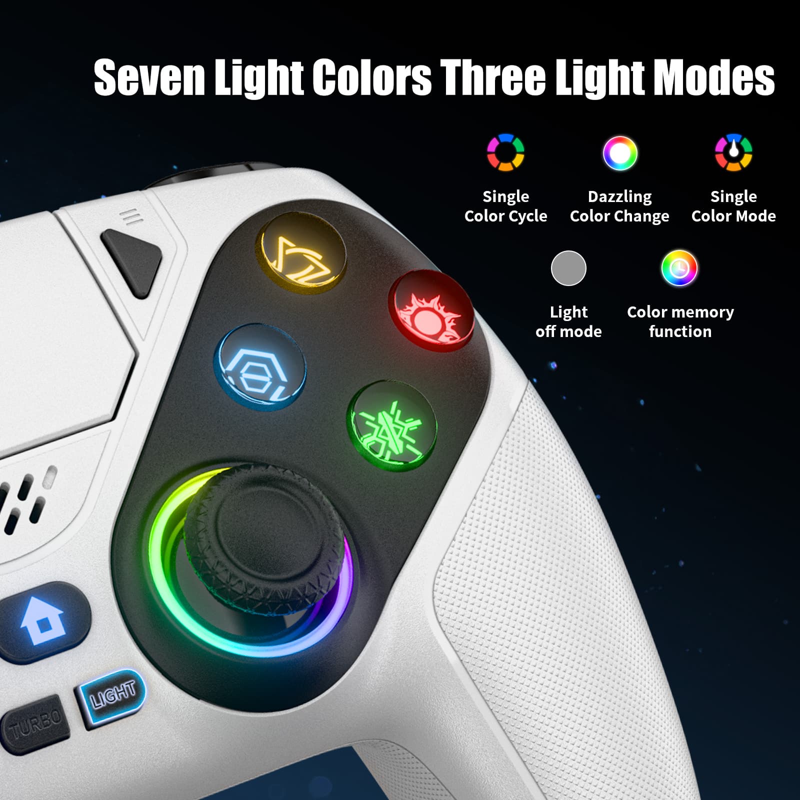 PS5 Wireless Controller for Playstation 5, Turbo Bluetooth Gamepad for PC Console, Dual Sense Vibration image 4