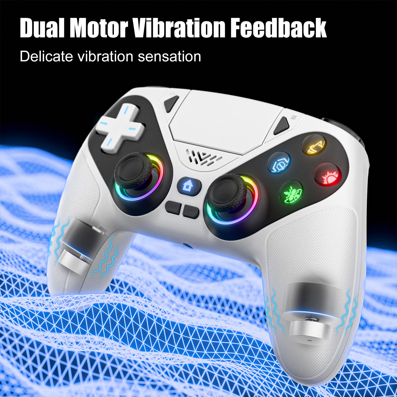PS5 Wireless Controller for Playstation 5, Turbo Bluetooth Gamepad for PC Console, Dual Sense Vibration image 5