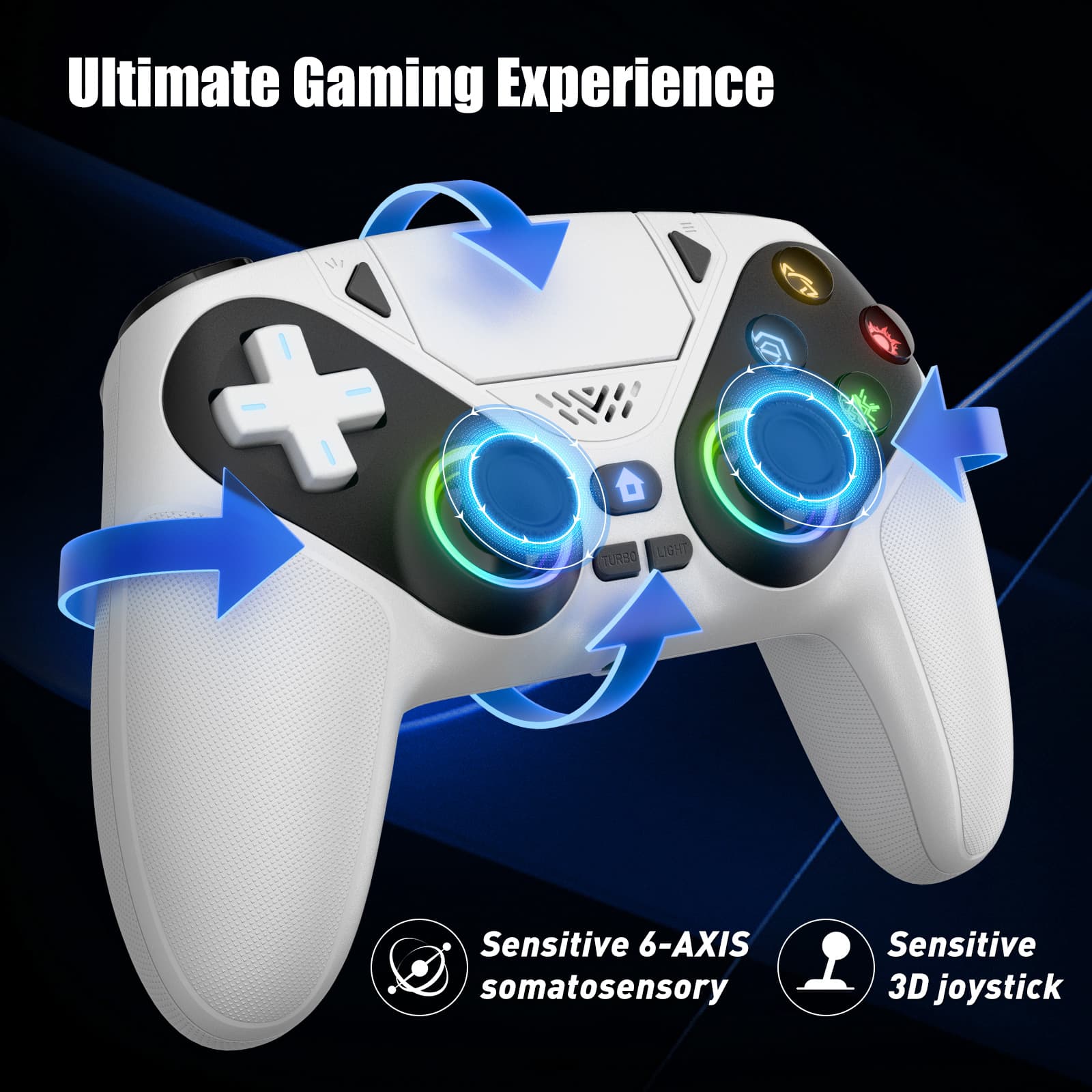 PS5 Wireless Controller for Playstation 5, Turbo Bluetooth Gamepad for PC Console, Dual Sense Vibration image 6