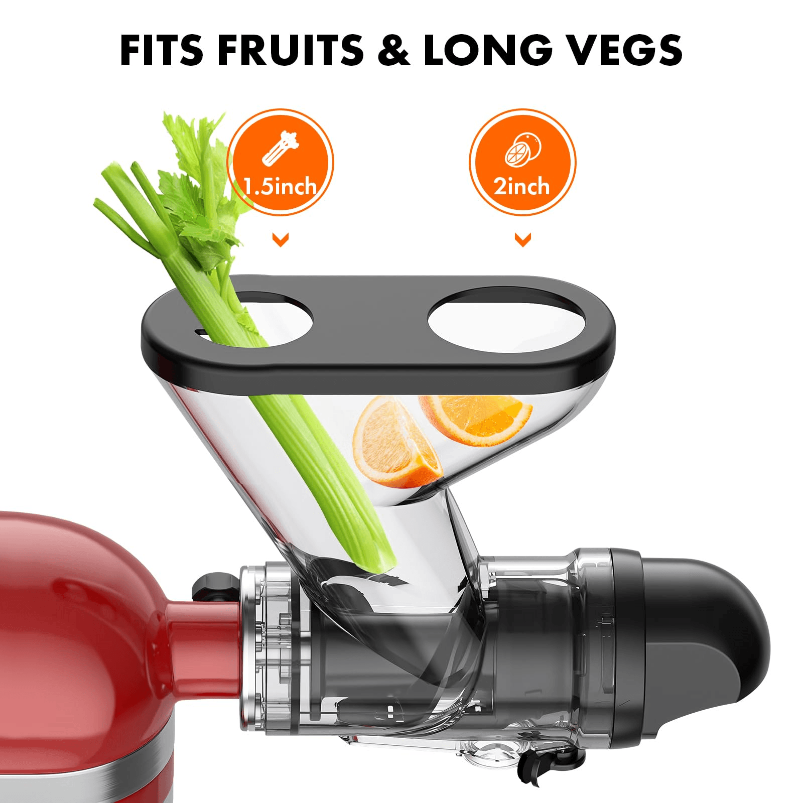 Masticating Juicer Attachment for KitchenAid Stand Mixer, Slow Cold Press Juicer Machine with Dual Feed Chute forHealth image 4