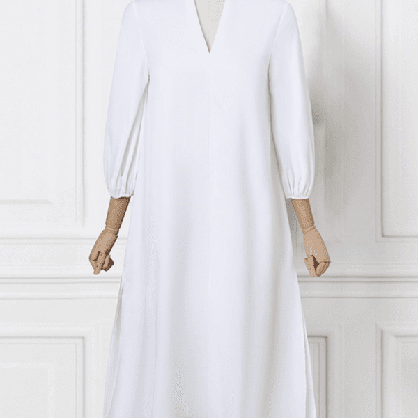 Elegant Long Maxi Sundress Casual A-line Dress Loose Elastic Solid Color image 4