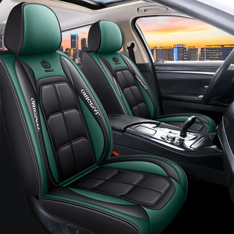 Luxury Full Leather Car Seat Cushion Pad for Driver & Passenger All Season Universal Seat Cover image 7