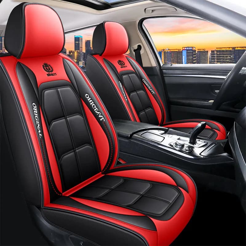 Luxury Full Leather Car Seat Cushion Pad for Driver & Passenger All Season Universal Seat Cover image 6