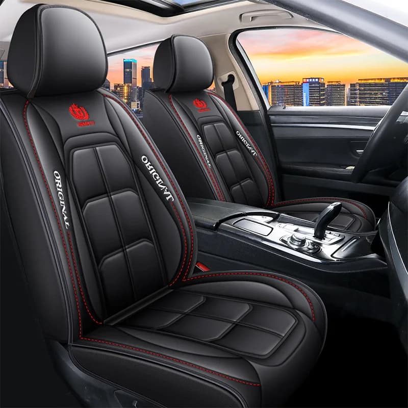 Luxury Full Leather Car Seat Cushion Pad for Driver & Passenger All Season Universal Seat Cover image 8