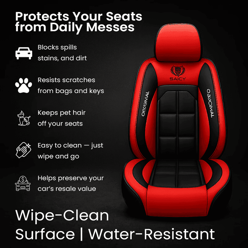All Season Universal Pad, Full Leather Car Seat Cushion, Driver or Passenger Seat Cover image 3