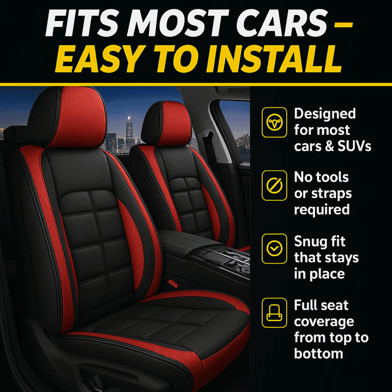 All Season Universal Pad, Full Leather Car Seat Cushion, Driver or Passenger Seat Cover image 4
