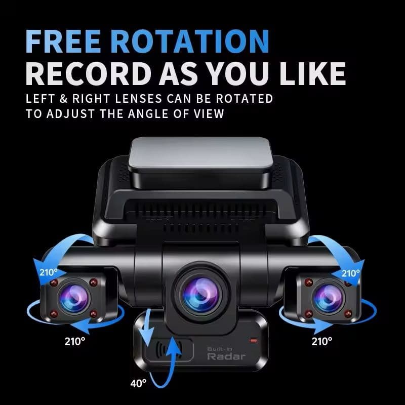 4K 360 Dash Cam 4 Channel GPS Night Vision WiFi Car Camera System image 3