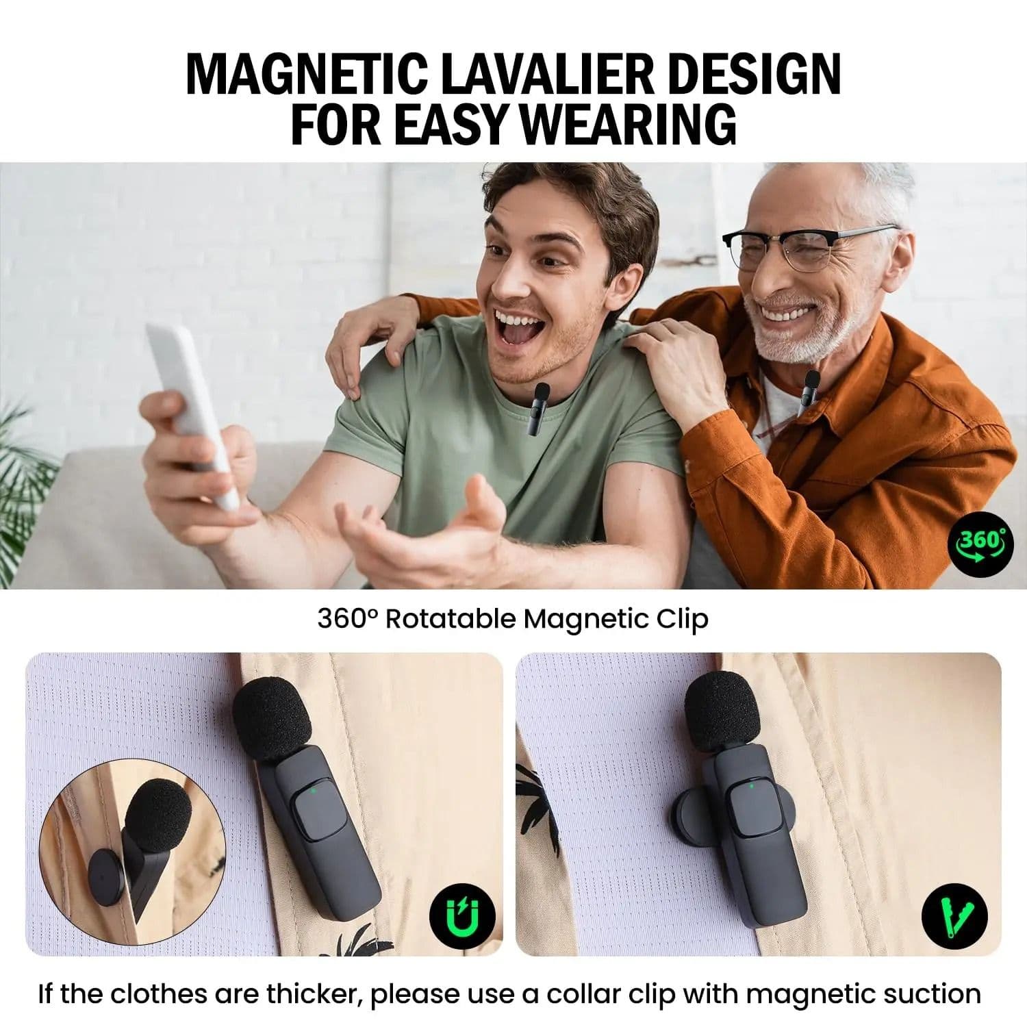 Wireless Lavalier Microphone for iPhone and Android – Single and Dual Kits image 6