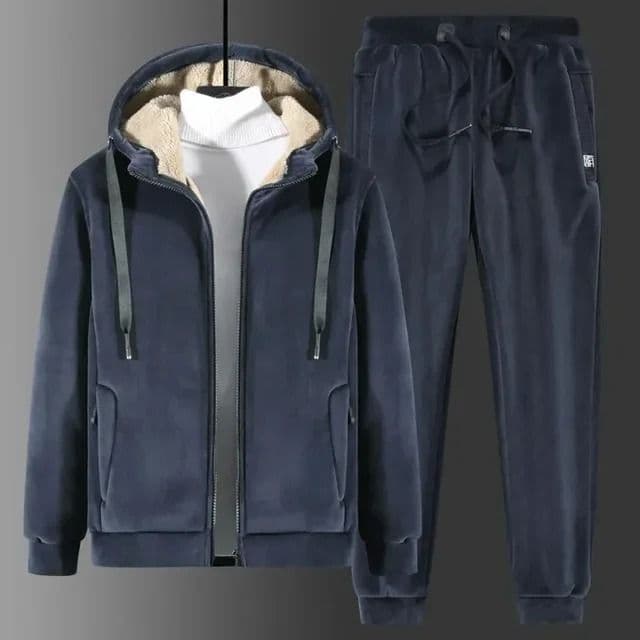 Cashmere Tracksuit Mens Winter Warm Hooded Set image 5