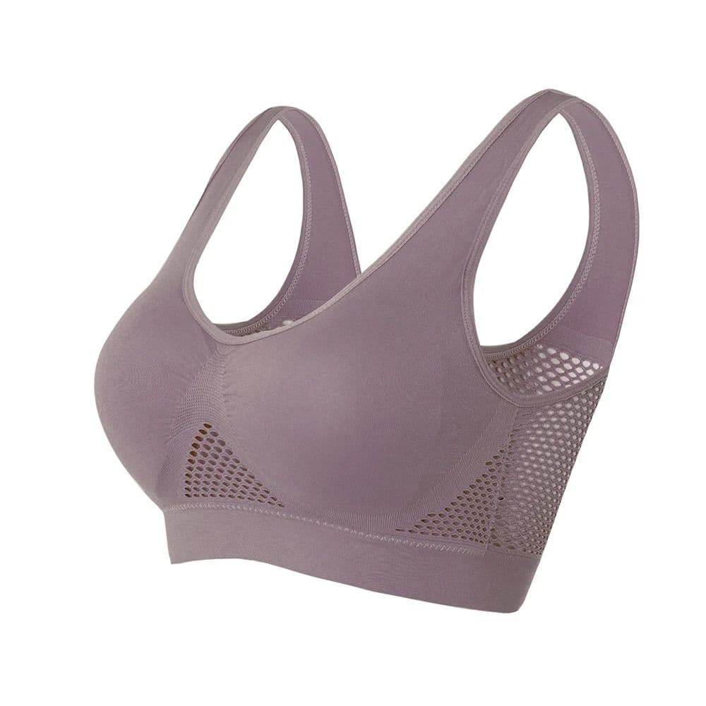 Women Seamless Sports Bra Top with Removable Padding Breathable Fitness Bra image 11