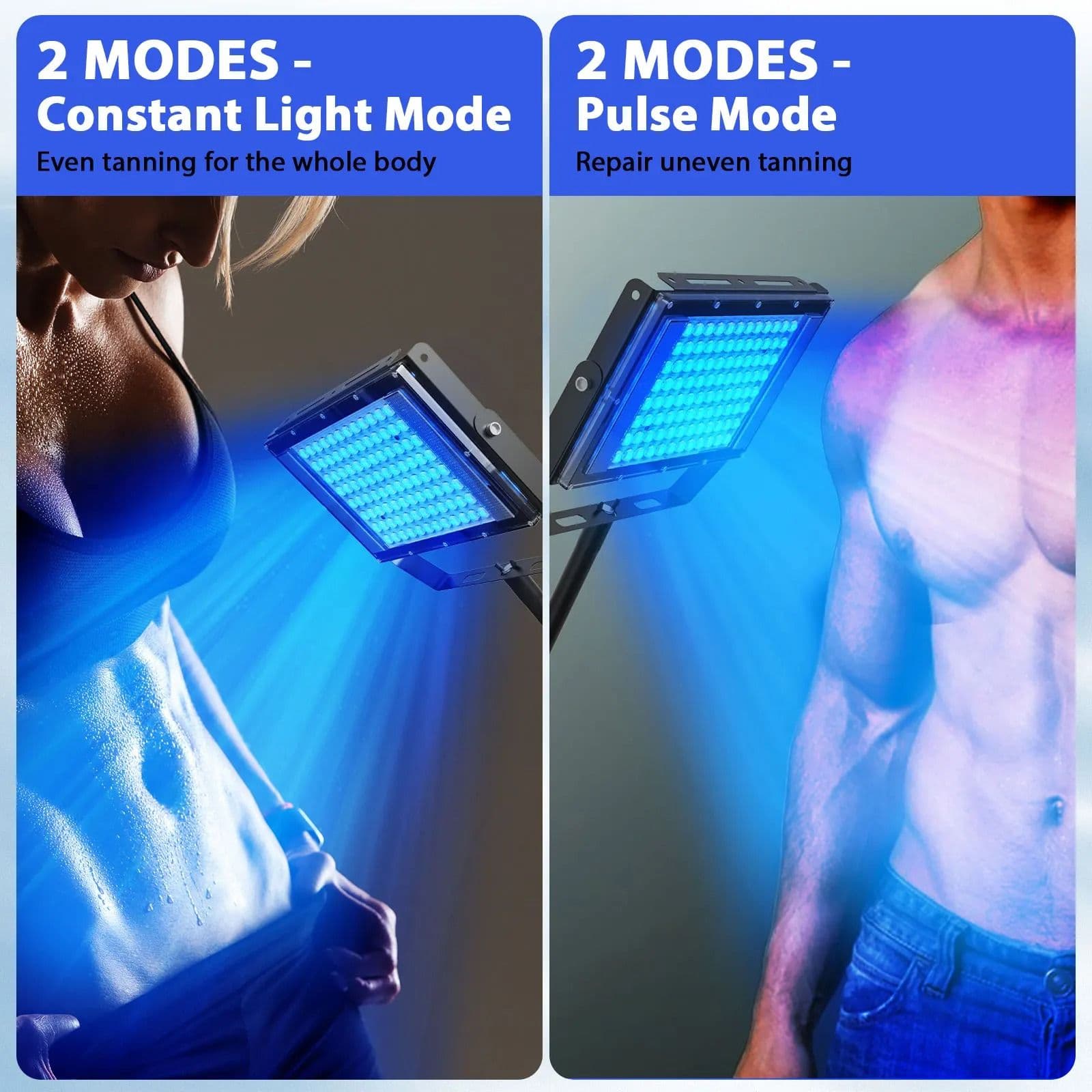 Ultraviolet Tanning Lamp with Adjustable Tripod, 50W Blue Light Body Solarium Lamp for Skin Care and Tanning image 6