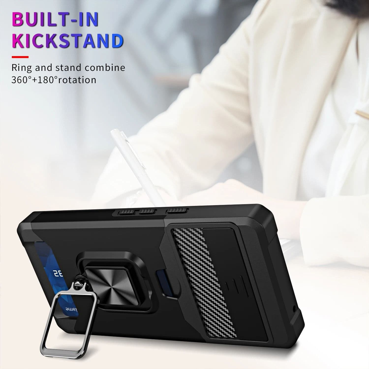Wallet Phone Case with Card Slot and Kickstand for Google Pixel image 6