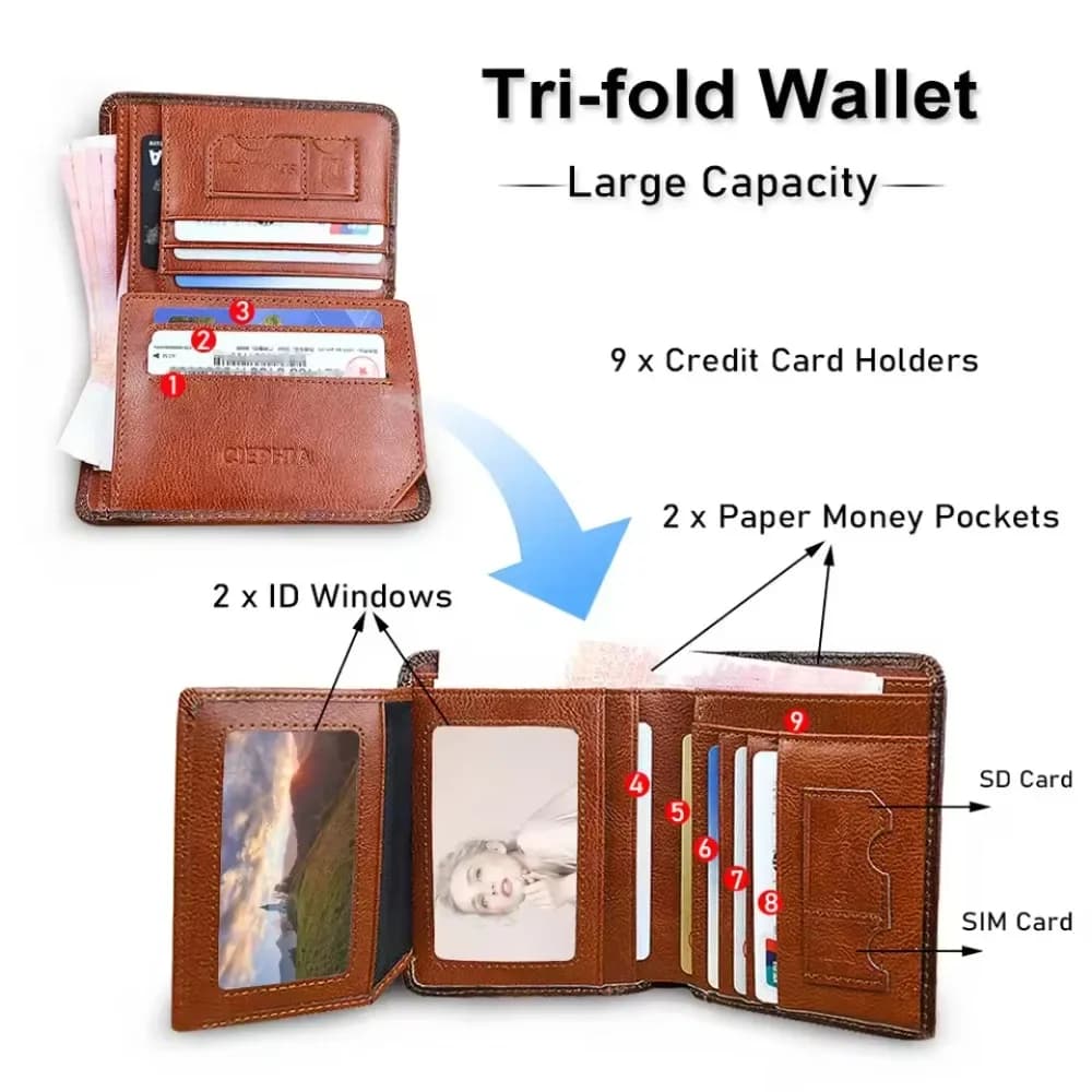 Men's RFID Blocking Wallet Trifold Card Holder for Secure Everyday Carry image 8