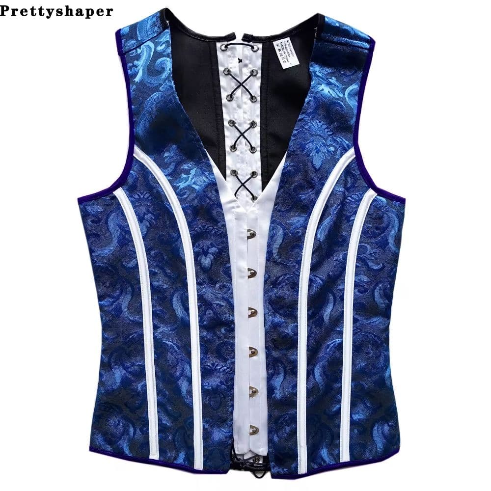 Elegant Renaissance Mens Waist Cincher Steel-Boned Medieval Corset Vest for Stomach Control image 10