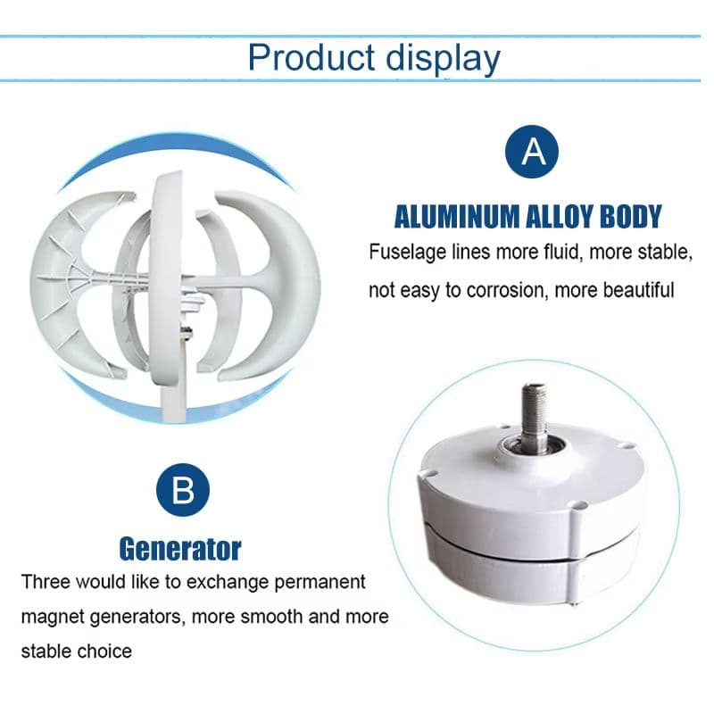 5000W Vertical Wind Turbine Generator – 12V/24V Small Windmill for Home, Farm & Off-Grid Energy with MPPT Controller image 3