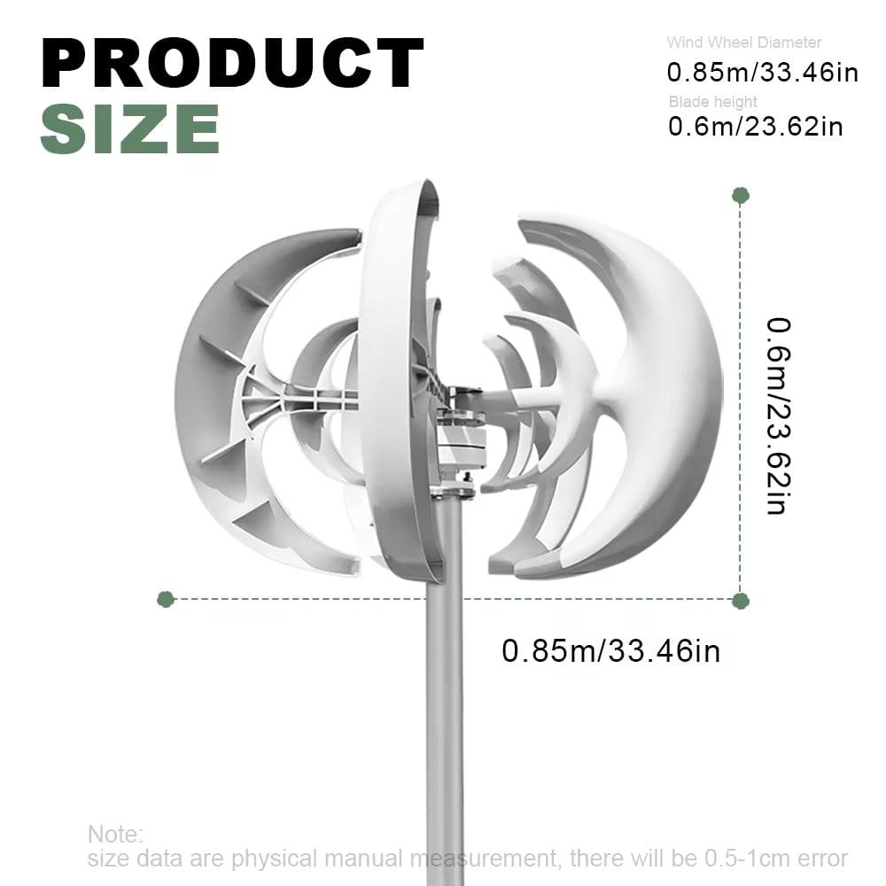 5000W Vertical Wind Turbine Generator – 12V/24V Small Windmill for Home, Farm & Off-Grid Energy with MPPT Controller image 6