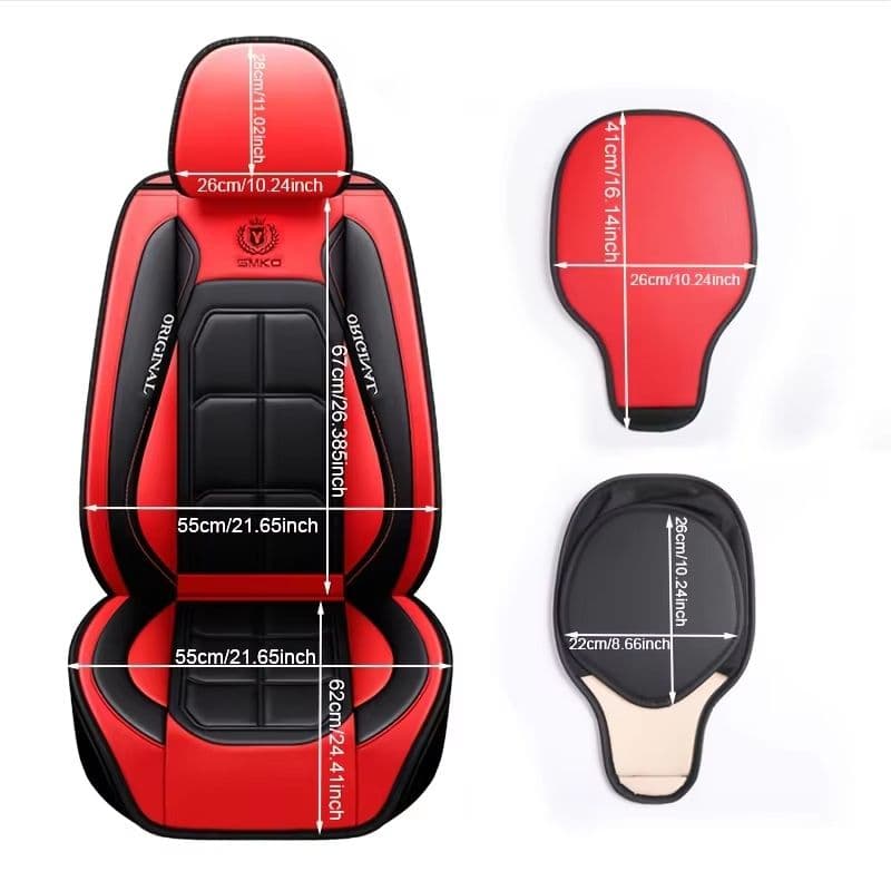 Full Leather Car Seat Cushion, All Inclusive Seat Cover, Driver's or Passenger Seat Cover, All Season Universal Pad image 2