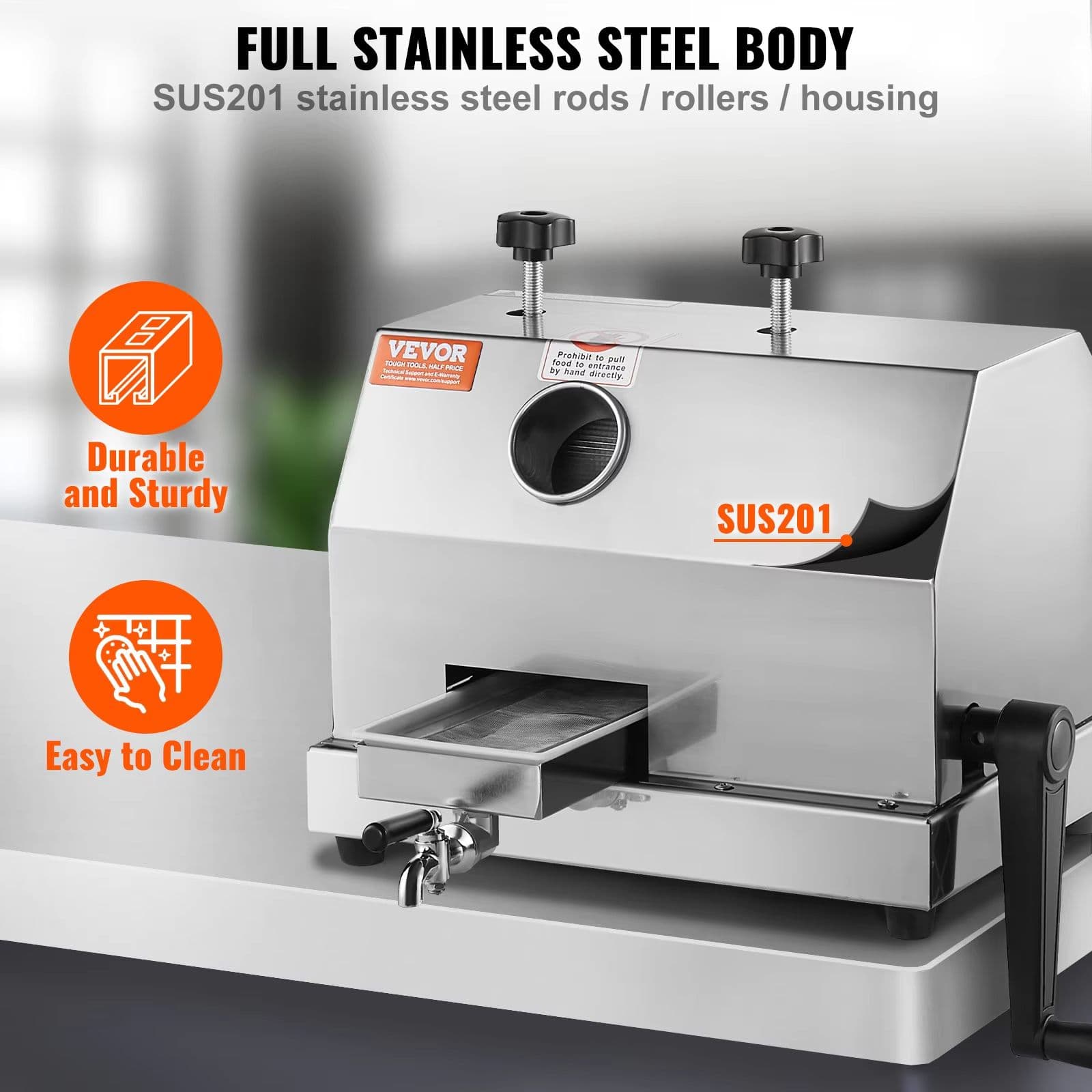 Commercial Sugar Cane Juicer Machine – High Output Stainless Steel Sugarcane Extractor with 3 Rollers and Large image 3