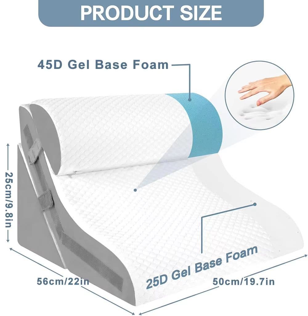 Adjustable 3-Piece Wedge Pillow Set for Sleeping, Acid Reflux, Snoring & Post-Surgery Comfort image 8