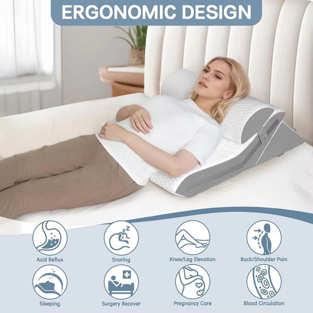 Adjustable 3-Piece Wedge Pillow Set for Sleeping, Acid Reflux, Snoring & Post-Surgery Comfort image 3