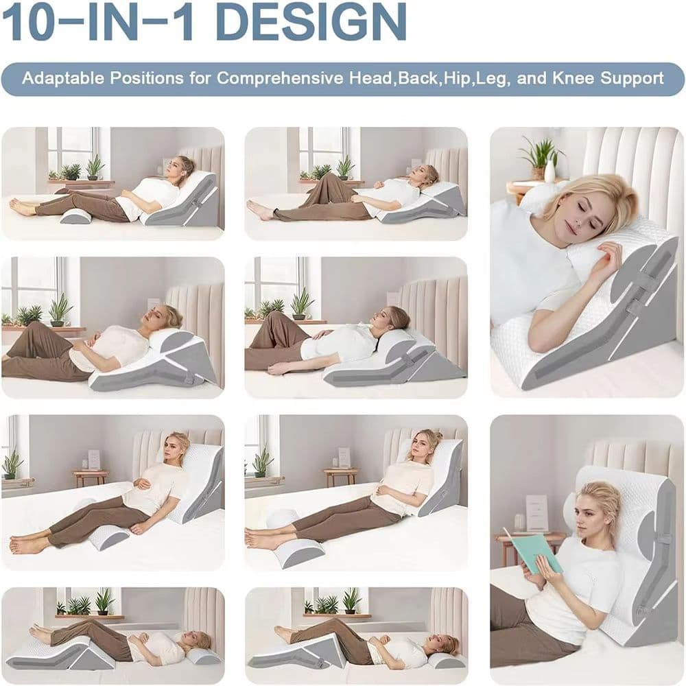 Adjustable 3-Piece Wedge Pillow Set for Sleeping, Acid Reflux, Snoring & Post-Surgery Comfort image 5